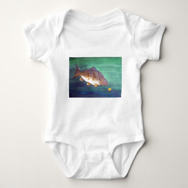 Mirror carp baby bodysuit (Front)