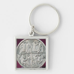 Mirror case depicting courtly scenes, c.1320-30 key ring