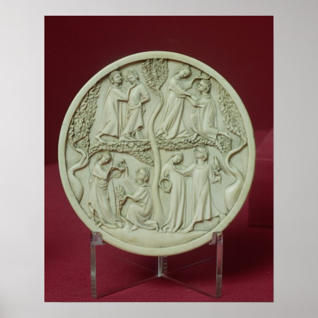 Mirror case depicting courtly scenes, c.1320-30 poster (Front)