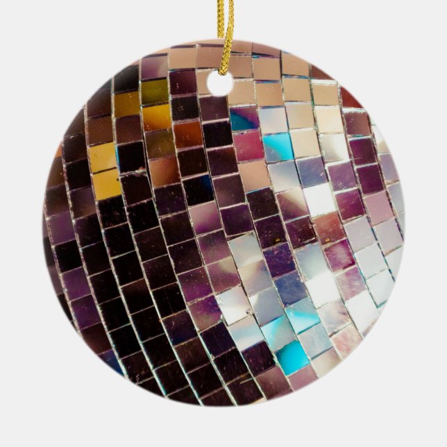 Mirror Disco Ball Ceramic Ornament (Front)