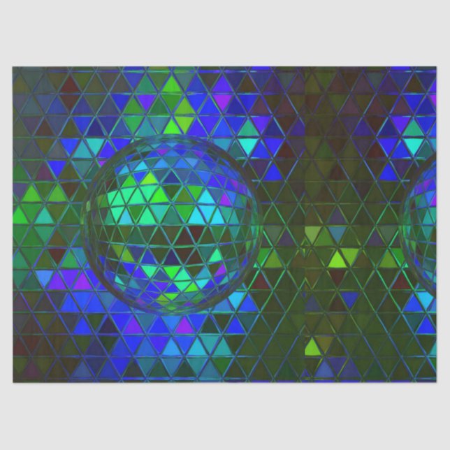 Mirror Disco Ball Groovy Geometric Digital Print Tissue Paper (Front)
