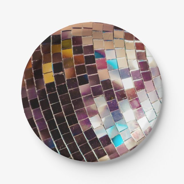 Mirror Disco Ball Paper Plate (Front)