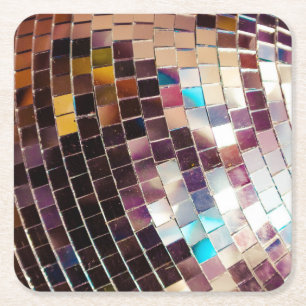 Mirror Disco Ball Square Paper Coaster
