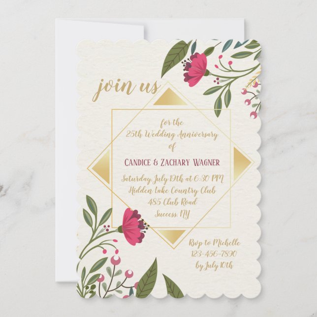 Mirror Image Floral Invitation (Front)