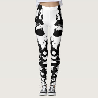 Mirror Image Skeletons White Leggings