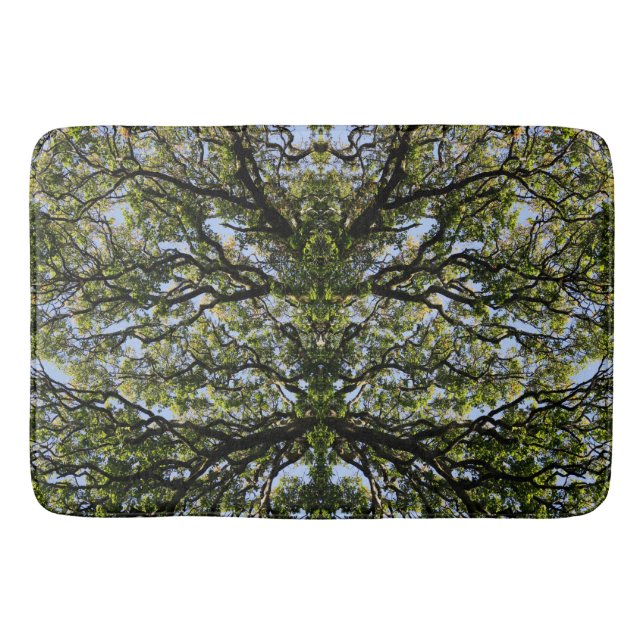 Mirror image trees bath mat (Front)