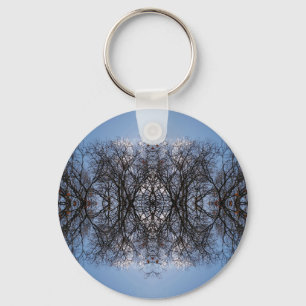 Mirror image trees key ring