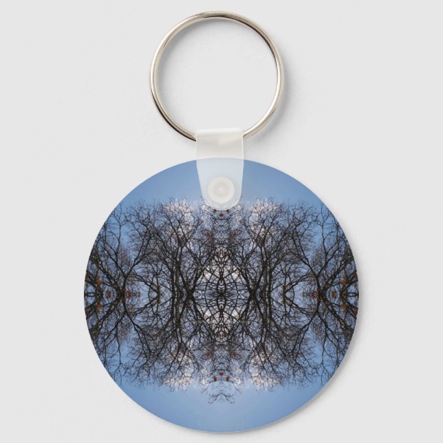 Mirror image trees key ring (Front)