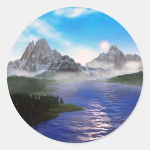 mirror lake classic round sticker