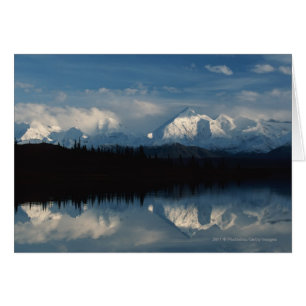 Mirror Lake Horizon with Forest & Snowy Mountains
