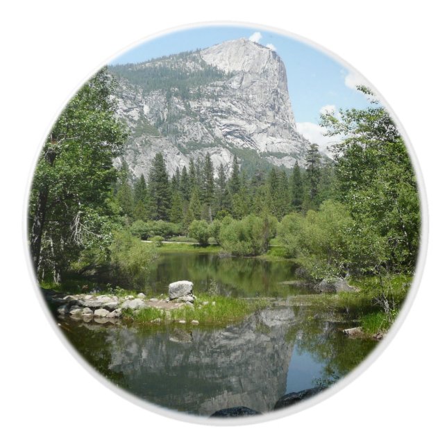 Mirror Lake View in Yosemite National Park Ceramic Knob (Front)