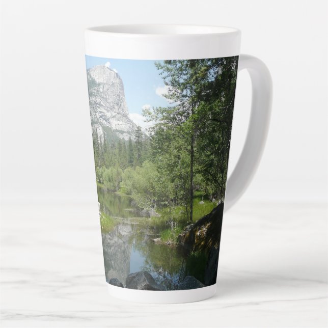 Mirror Lake View in Yosemite National Park Latte Mug (Right Angle)
