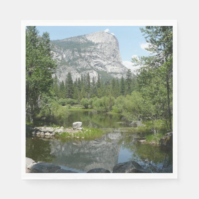 Mirror Lake View in Yosemite National Park Napkin (Front)