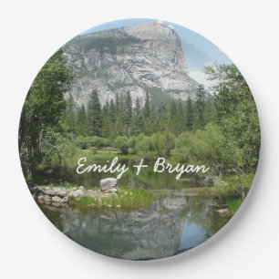 Mirror Lake View in Yosemite National Park Paper Plate