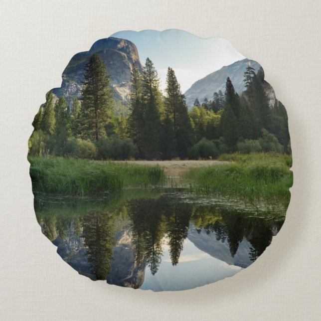 Mirror Lake, Yosemite Round Cushion (Front)