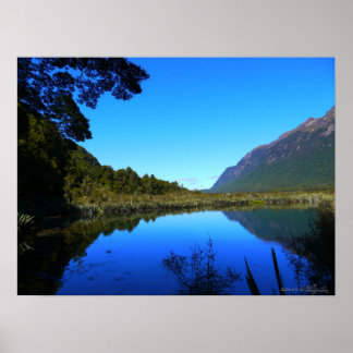 Mirror Lakes : Milford Sound : New Zealand Poster