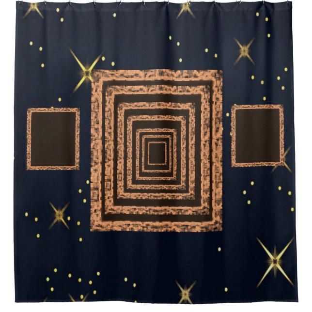 Mirror orange blue showercurtain shower curtain (Front)