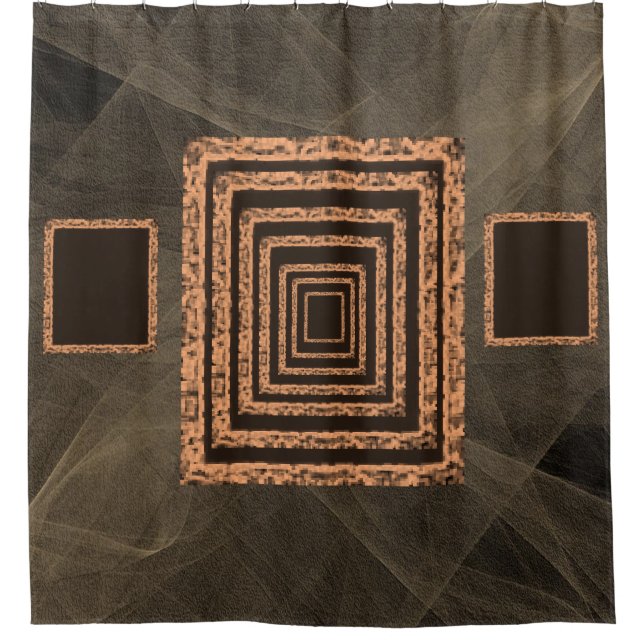 Mirror orange brown showercurtain shower curtain (Front)