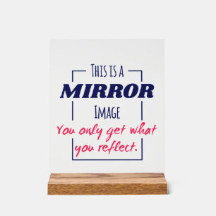 Mirror Reflection Mindset Motivational Design Acrylic Sign