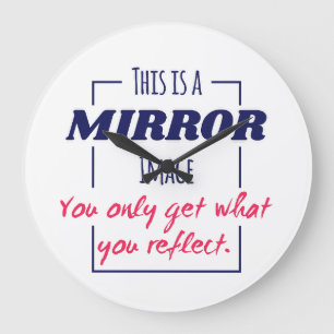 Mirror Reflection Mindset Motivational Design Large Clock