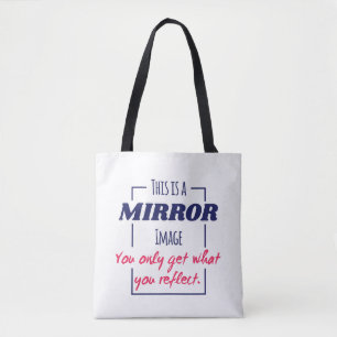 Mirror Reflection Mindset Motivational Design Tote Bag