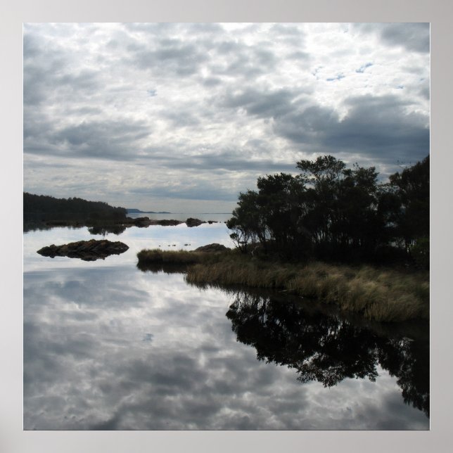 Mirror reflections, Sarah Island, Tasmania Poster (Front)