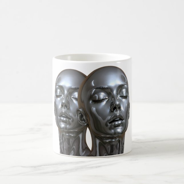 Mirrored Chrome Minds Coffee Mug (Center)