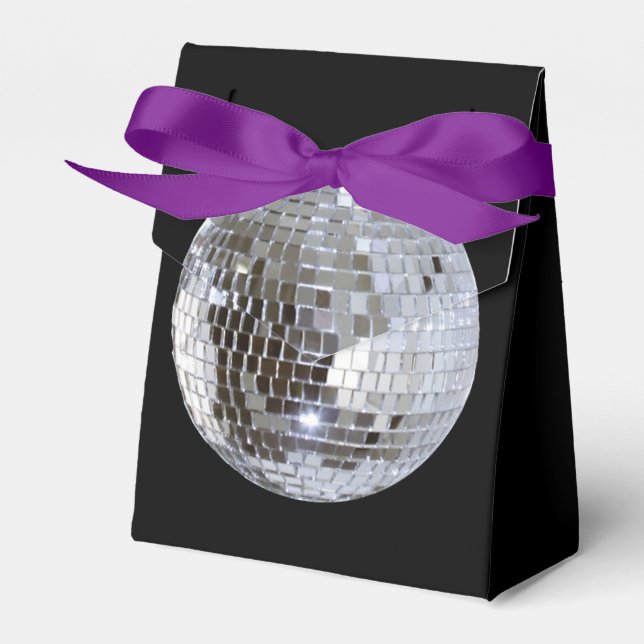 Mirrored Disco Ball 1 Favour Box (Front Side)