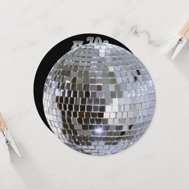 Mirrored Disco Ball 1 Invitation (Front/Back In Situ)