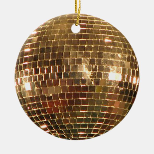 Mirrored Disco Ball 2 Ceramic Ornament (Front)