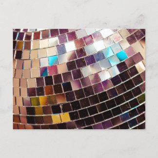 Mirrored Disco Ball Announcement Postcard
