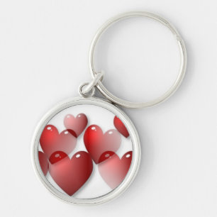 Mirrored Hearts Keychain