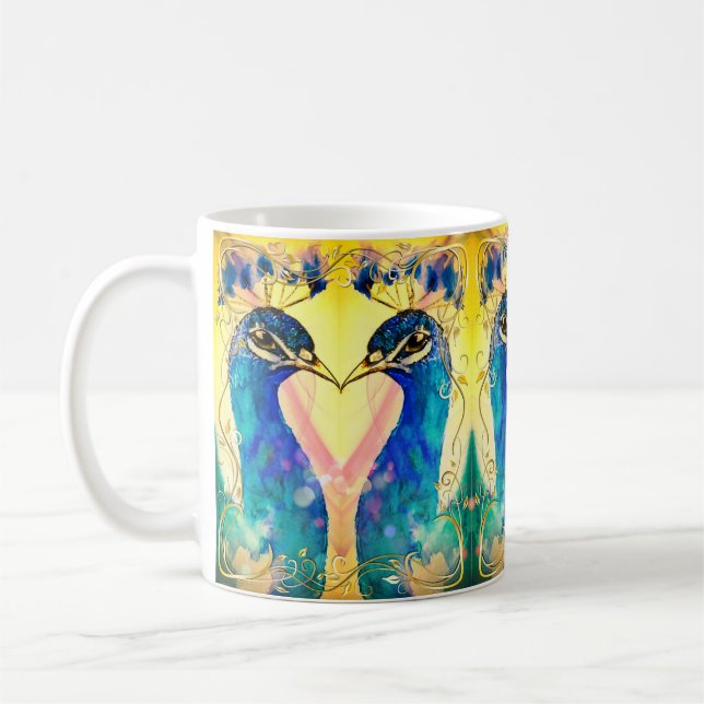 Mirrored Peacock Mug (Left)