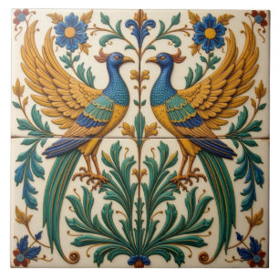 Mirrored Peacocks Coaster Ceramic Tile