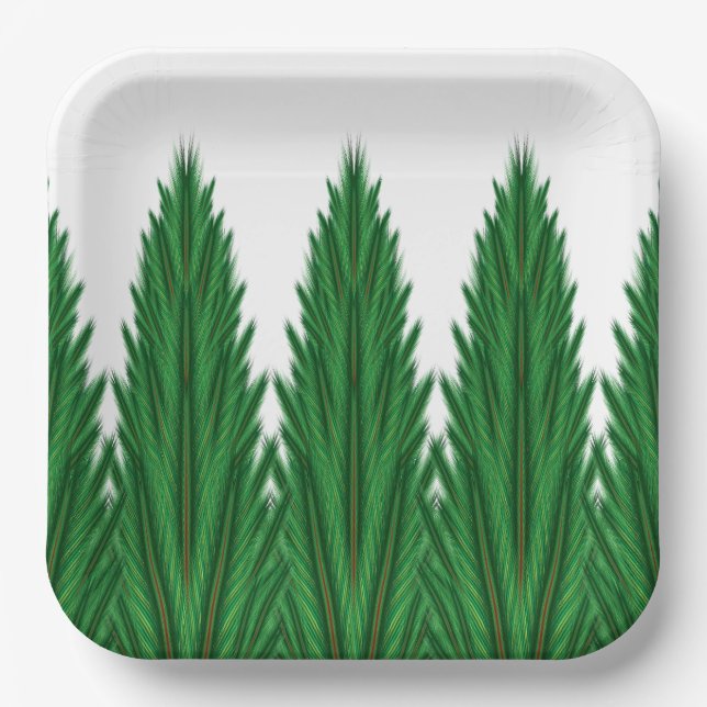 Mirrored Pines 9" Paper Plate (Front)