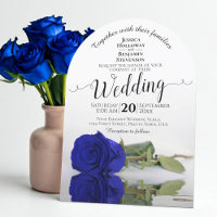 Mirrored Royal Blue Rose Elegant Arch Wedding
