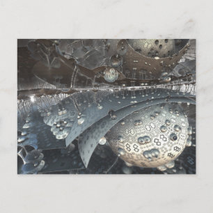 mirrored spheres fractal postcard