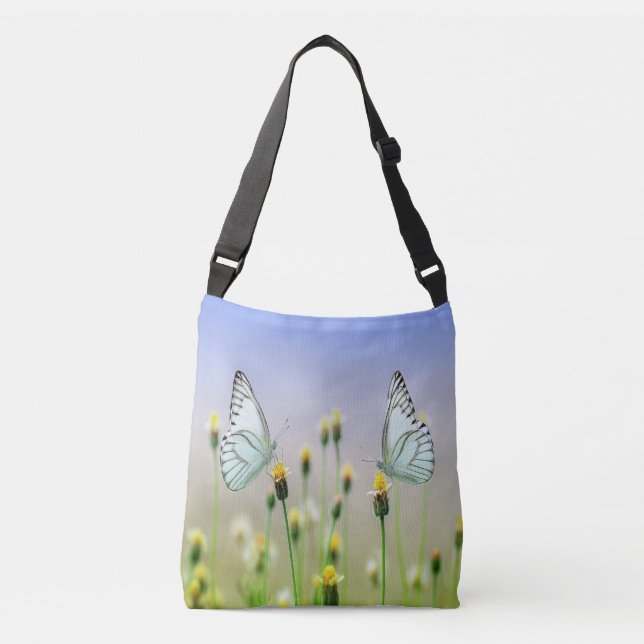 Mirrored Springtime Butterflies Crossbody Bag (Front)