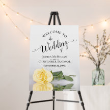 Mirrored Yellow Rose Elegant Wedding Welcome