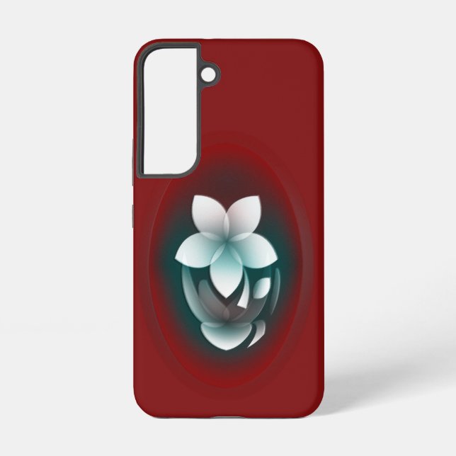 Mirroring white flower samsung galaxy s22 case (Back)