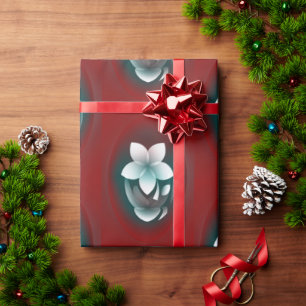 Mirroring white flower wrapping paper