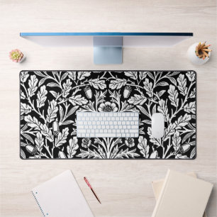 Mirrors's Acorns and Oak Leaves Black & White Desk Mat