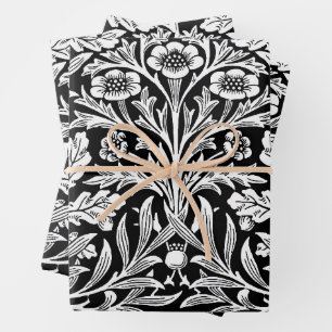 Mirrors's Acorns and Oak Leaves Black & White Wrapping Paper Sheet
