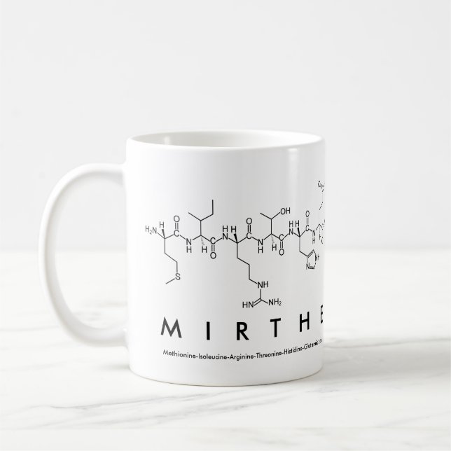 Mirthe peptide name mug (Left)