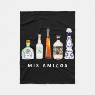 Mis Amigos Tequila Funny Cinco De Mayo Mexican Par Fleece Blanket