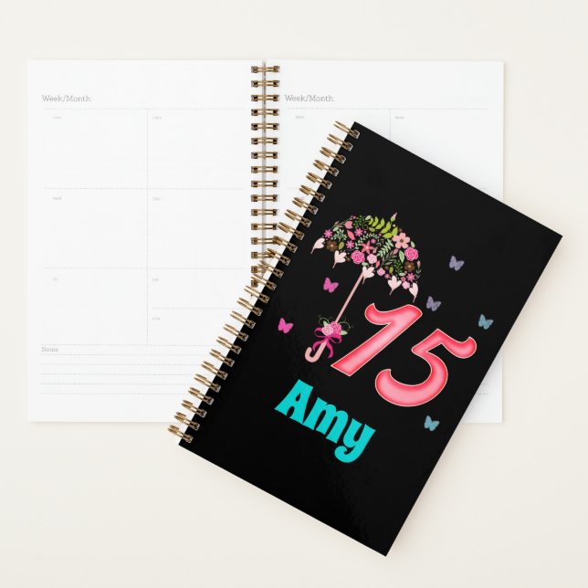 Mis Quince 15th Birthday 15 years old Custom Planner (Display)