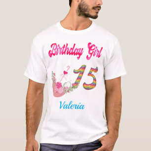 Mis Quince Años Colourful Birthday Girl Custom T-S T-Shirt