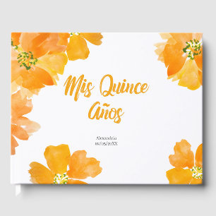 Mis Quince Anos Floral Bright Quinceanera Guest Book