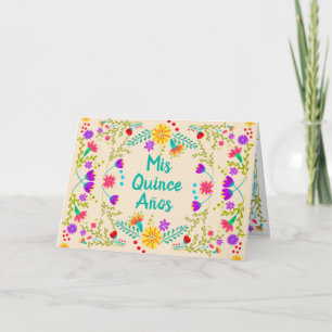 Mis Quince Anos Mexican Floral Quinceanera Invitation