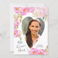 Mis Quince Anos Photo Pink Gold Floral Quinceanera